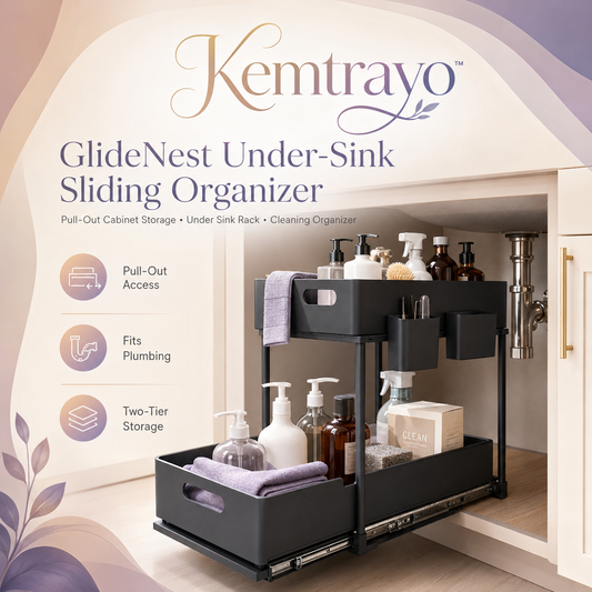 Kemtrayo™ GlideNest Under-Sink Sliding Organizer